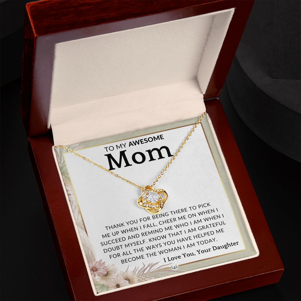 Gift for Mom - Raising A Man - To Mother, From Daughter - Beautiful Women's Pendant Necklace - Great For Mother's Day, Christmas, or Her Birthday