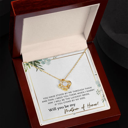 Matron of Honour Proposal Gift - Unique Be My MOH Gift From Bride - Through Thick and Thin , White and Green, Eucalyptus Wedding - Liliana and Liam