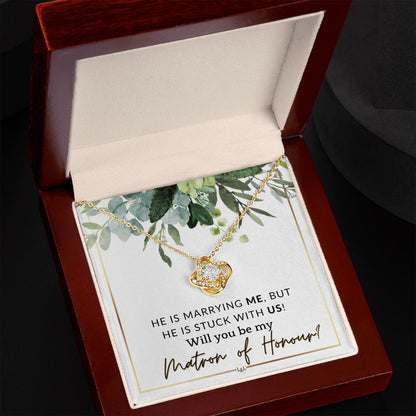 Matron of Honour Proposal Gift - Be My MOH Gift From Bride - Wedding Party - Stuck With Us , White and Green, Eucalyptus Wedding - Liliana and Liam