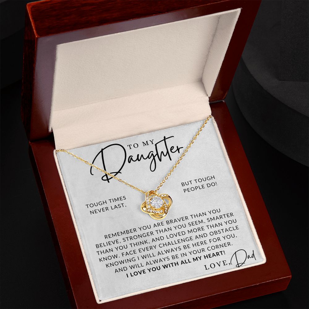 Braver, Stronger, Smarter - To My Daughter (From Dad) - Father to Daughter Gift - Christmas Gifts, Birthday Present, Graduation Necklace, Valentine's Day