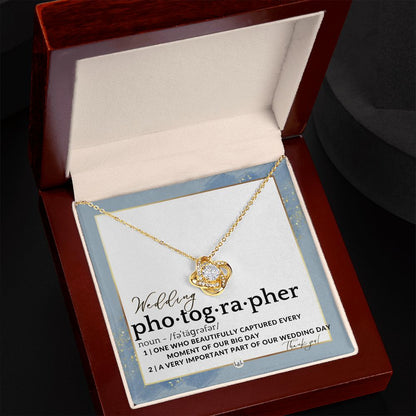 Wedding Photographer Gift - Thank You From Bride & Groom - Gratitude Gift, Token of Appreciation , Dusty Blue And Gold Wedding Theme - Liliana and Liam