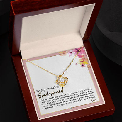 Bridesmaid Gift - On My Wedding Day From Bride - Wedding Party Thank You Jewelry Accessories , Pink Floral and Boho Wedding Theme - Liliana and Liam