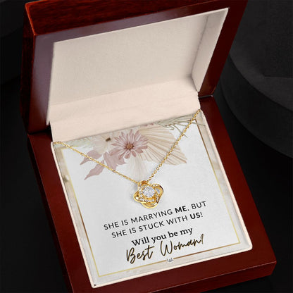Best Woman Proposal - Gift From Groom - Will You Be My Best Woman - Wedding Party Accessories , Pink Floral and Boho Wedding Theme - Liliana and Liam
