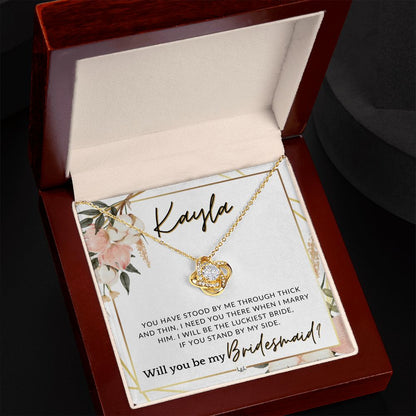 Bridesmaid Proposal Custom Name - Wedding Party Jewelry Accessories From Bride - Need You There , Pink Floral and Boho Wedding Theme - Liliana and Liam