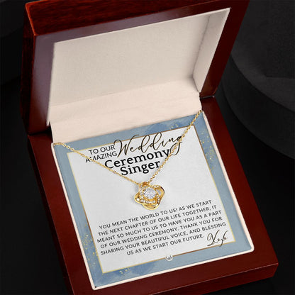 Wedding Ceremony Singer - Great Thank You Gift From Bride and Groom - Gratitude & Appreciation , Dusty Blue And Gold Wedding Theme - Liliana and Liam