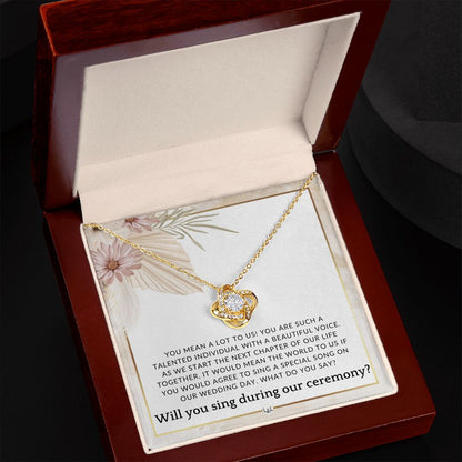Wedding Ceremony Singer Proposal - Will You Sign At Our Wedding - From The Bride and The Groom , Pink Floral and Boho Wedding Theme - Liliana and Liam