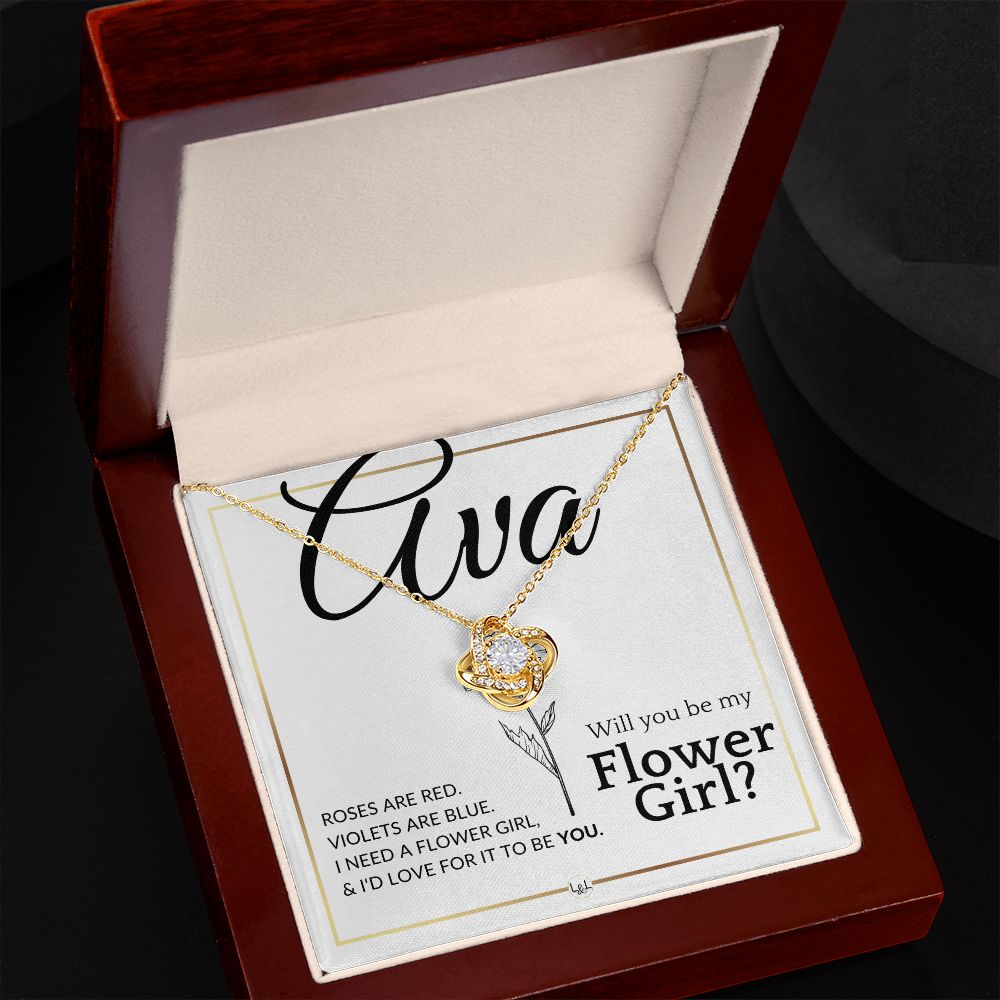 Flower Girl Proposal - Will You Be My Flower Girl - Custom Name - Elegant White and Gold Wedding Theme