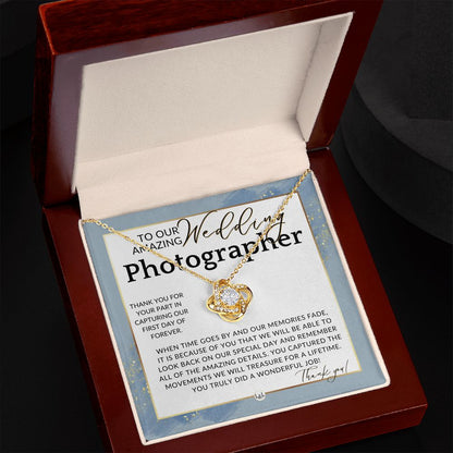 Wedding Photographer Gift - Thank You From The Couple - Gratitude Gift, Token of Appreciation , Dusty Blue And Gold Wedding Theme - Liliana and Liam