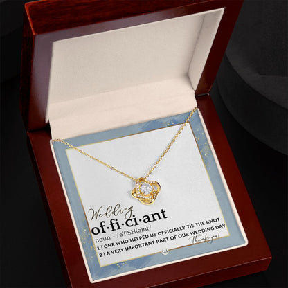 Officiant Gift - Thank You Gift For Female Wedding Officiant, Pastor - Thank You For Marrying Us , Dusty Blue And Gold Wedding Theme - Liliana and Liam