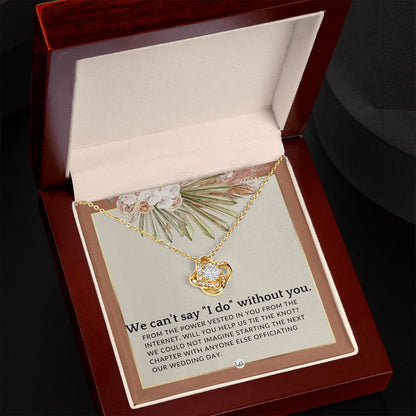 Wedding Officiant Proposal - From The Power Vested In You From The Internet - Female Officiant , Terracotta, Rust And Gold Wedding Theme - Liliana and Liam