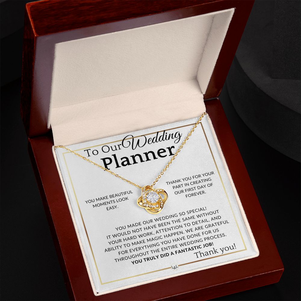 Wedding Event Planner - Thank You Gift - Token of Appreciation - Elegant White and Gold Wedding Theme
