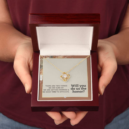 Wedding Officiant Proposal - Female Wedding Officiant, Pastor, Celebrants - Do Us The Honor , Terracotta, Rust And Gold Wedding Theme - Liliana and Liam