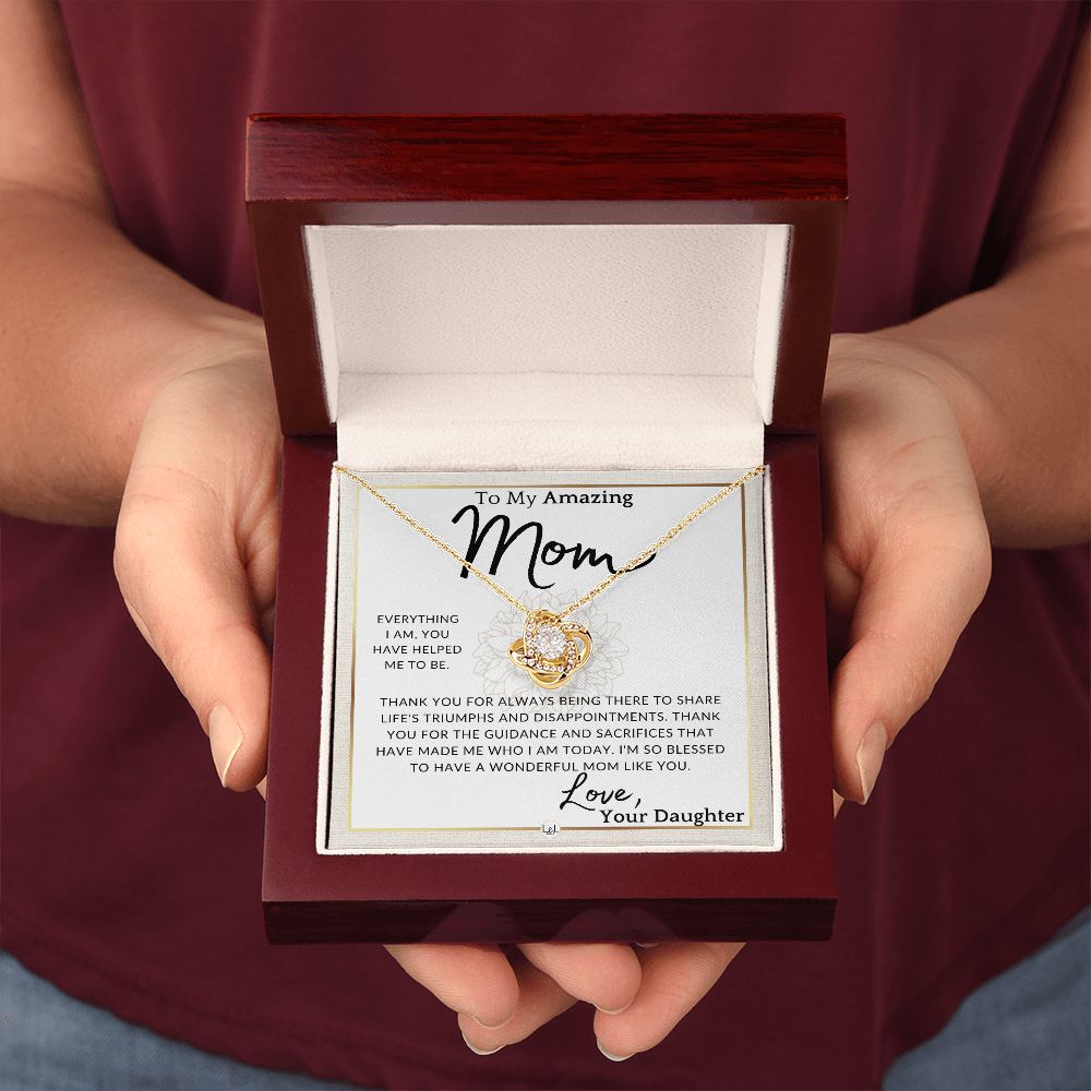 Gift for Mom - You Helped Me - To My Mother, From Daughter - A Beautiful Women's Pendant Necklace - Great For Mother's Day, Christmas, or Her Birthday