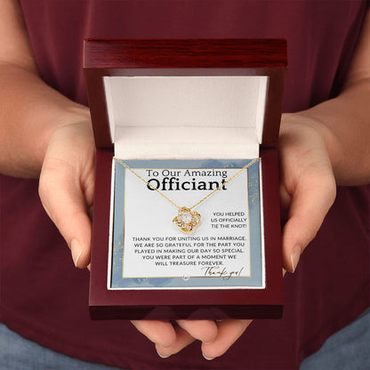 Officiant Gift - Thank You Gift For Wedding Officiant or Pastor - Gratitude and Appreciation , Dusty Blue And Gold Wedding Theme - Liliana and Liam