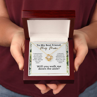 Mom, Will You Walk Me Down The Wedding Aisle, Give Me Away Proposal, Mother of the Bride Gift , White and Green, Eucalyptus Wedding - Liliana and Liam