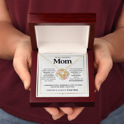 Mom Gift, From Son - Lucky To Have You  - Meaningful Necklace - Great For Mother's Day, Christmas, Her Birthday, Or As An Encouragement Gift
