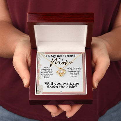 Mom, Please Walk Me Down The Wedding Aisle - Give Me Away Proposal, Mother of the Bride Gift , Pink Floral and Boho Wedding Theme - Liliana and Liam