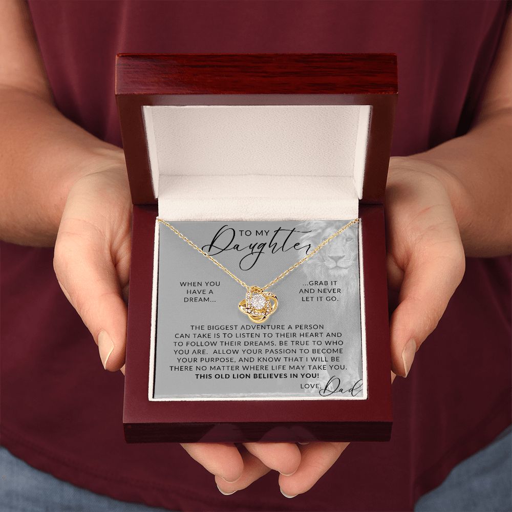 Believes in You - To My Daughter (From Dad) - Father to Daughter Necklace - Christmas Gifts, Birthday Present, Graduation Gift, Valentine's Day