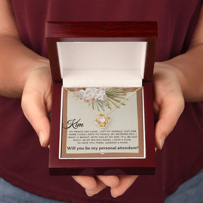 Wedding Personal Attendant Proposal, Custom Name - Wedding Helper - Wedding Party Gift Idea , Terracotta, Rust And Gold Wedding Theme - Liliana and Liam