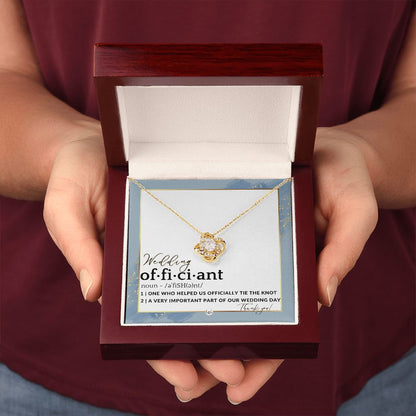 Officiant Gift - Thank You Gift For Female Wedding Officiant, Pastor - Thank You For Marrying Us , Dusty Blue And Gold Wedding Theme - Liliana and Liam