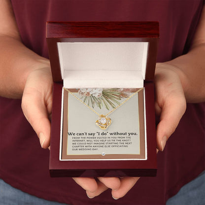 Wedding Officiant Proposal - From The Power Vested In You From The Internet - Female Officiant , Terracotta, Rust And Gold Wedding Theme - Liliana and Liam