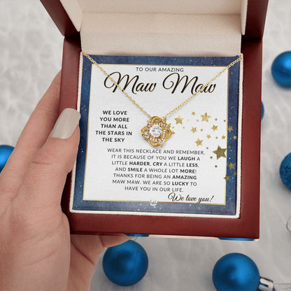 Our Maw Maw Gift - Meaningful Necklace - Great For Mother's Day, Christmas, Her Birthday, Or As An Encouragement Gift - Liliana and Liam