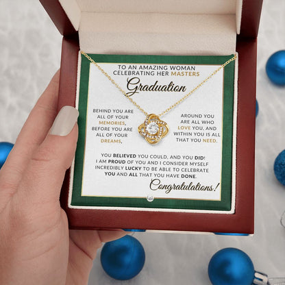 Mastering Success: Graduation Necklace for Women Who've Completed Their Master's Degree - Master's Graduation Gifts For Her - 2023 Graduation Gift Idea For Her