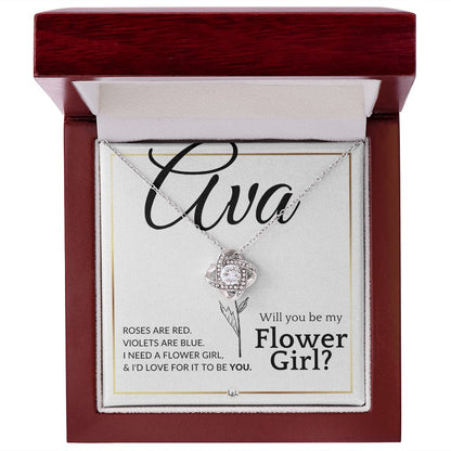 Flower Girl Proposal - Will You Be My Flower Girl - Custom Name - Elegant White and Gold Wedding Theme