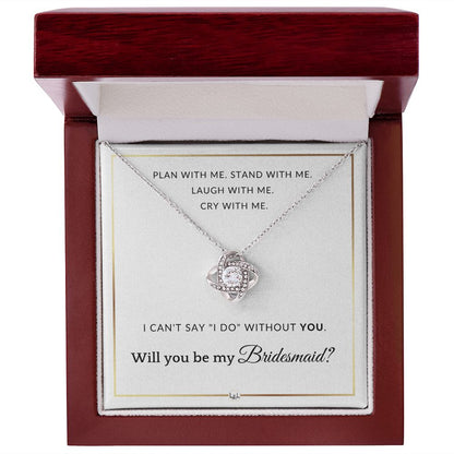 Bridesmaid Proposal - Wedding Party Necklace - Gift From Bride - Will you be my Bridesmaid - Elegant White and Gold Wedding Theme - Liliana and Liam