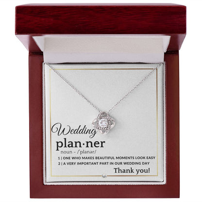 Wedding Event Planner - Thank You Gift From Bride and Groom - Token of Appreciation - Elegant White and Gold Wedding Theme - Liliana and Liam