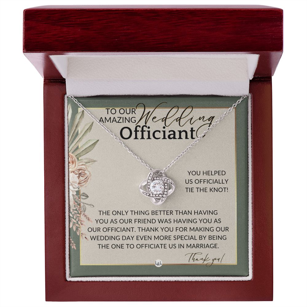 Officiant Gift - Thank You Thank You For Marrying Us - Female Wedding Officiant or Pastor Gift , Sage Green & Boho Wedding Theme