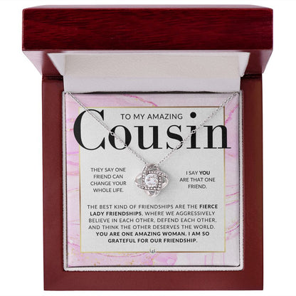 Gift For Amazing Female Cousin - Pendant Necklace Present For Girl Cousin - Great For Christmas, Her Birthday, Or As An Encouragement Gift - Liliana and Liam