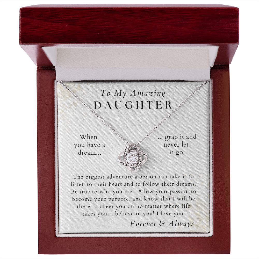 Follow Your Dreams - Daughter Necklace - Gift from Mom or Dad - Birthday, Graduation, Valentines, Christmas Gifts