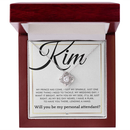 Wedding Personal Attendant Proposal - Hot Mess Without You - Custom Name - Elegant White and Gold Wedding Theme