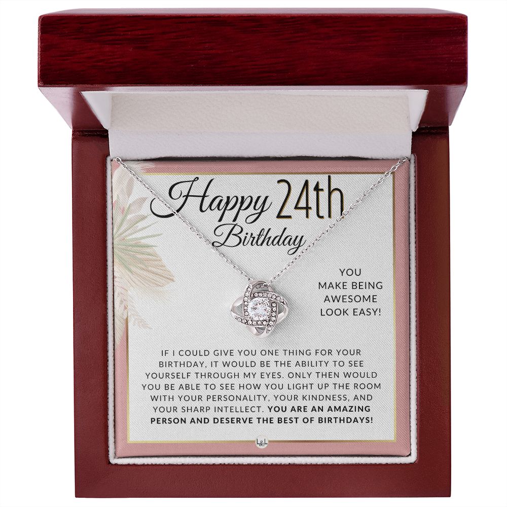 24th Birthday Gift For Her - Necklace For 24 Year Old - Beautiful Woman's Birthday Pendant Jewelry
