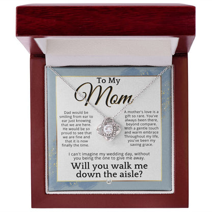 Mom, I'd Love You To Walk Me Down The Aisle - Give Me Away Proposal, Mother of the Bride Gift , Dusty Blue And Gold Wedding Theme - Liliana and Liam