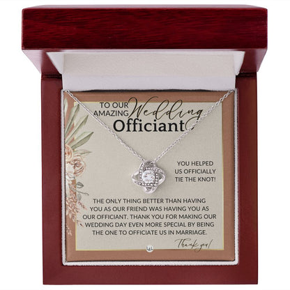 Officiant Gift - Thank You Thank You For Marrying Us - Female Wedding Officiant or Pastor Gift , Terracotta, Rust And Gold Wedding Theme - Liliana and Liam