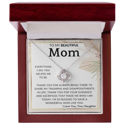 Gift for Mom - You Helped Me - To Mother, From Daughter - Beautiful Women's Pendant Necklace - Great For Mother's Day, Christmas, or Her Birthday - Liliana and Liam