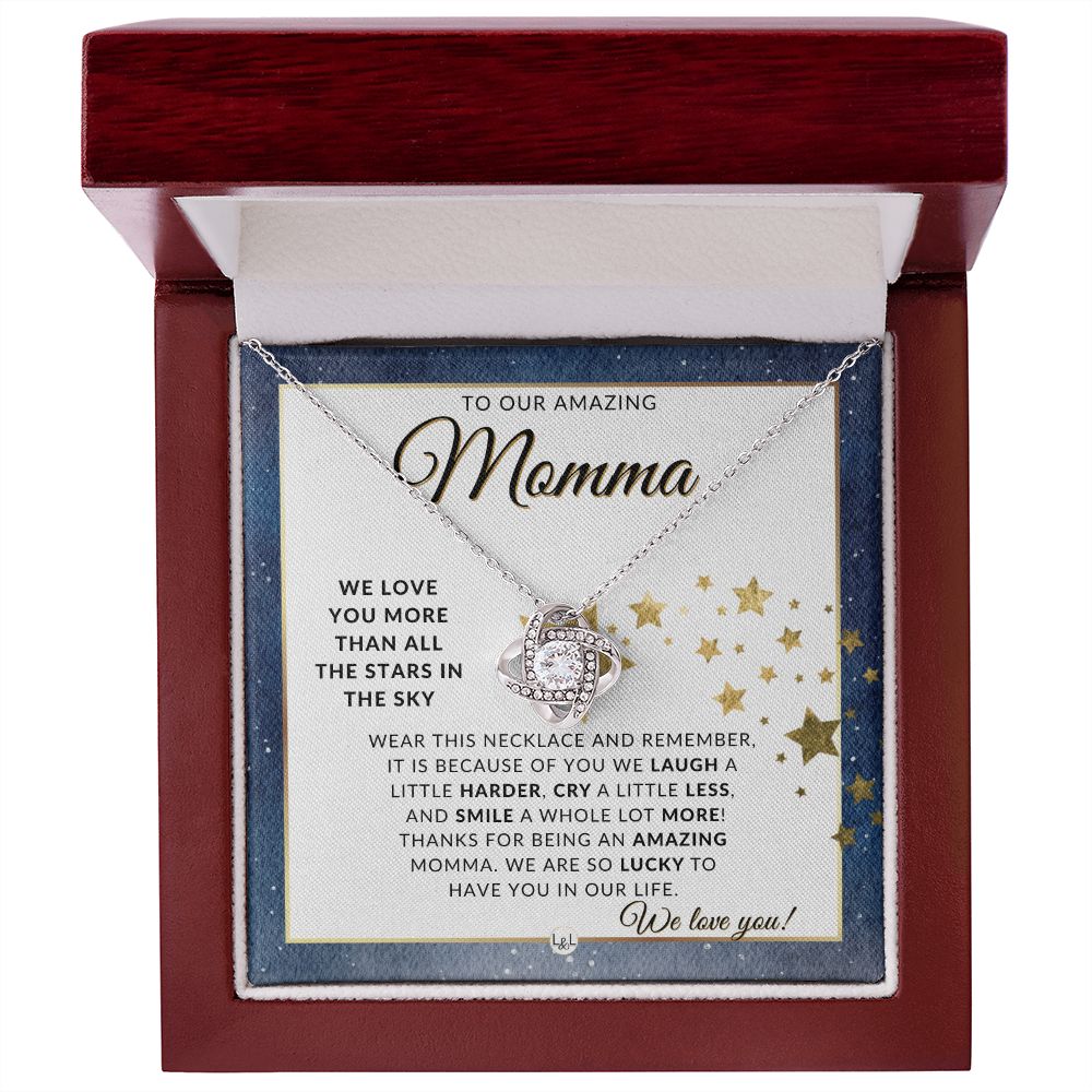 Momma Gift, From The Kids - Meaningful Necklace - Great For Mother's Day, Christmas, Her Birthday, Or As An Encouragement Gift