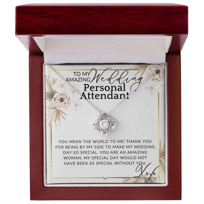 Wedding Personal Attendant Thank You Gift - Wedding Helper, Bridal Concierge, Lady in Waiting , Pink Floral and Boho Wedding Theme - Liliana and Liam