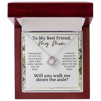 Mom, Will You Walk Me Down The Wedding Aisle, Give Me Away Proposal, Mother of the Bride Gift , White and Green, Eucalyptus Wedding - Liliana and Liam