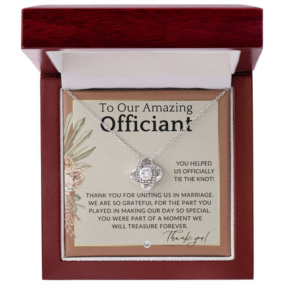 Officiant Gift - Thank You Gift For Wedding Officiant or Pastor - Gratitude and Appreciation , Terracotta, Rust And Gold Wedding Theme - Liliana and Liam