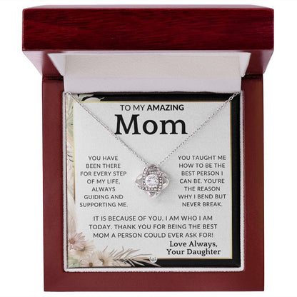 Gift for Mom - Every Step - To Mother, From Daughter - Beautiful Women's Pendant Necklace - Great For Mother's Day, Christmas, or Her Birthday