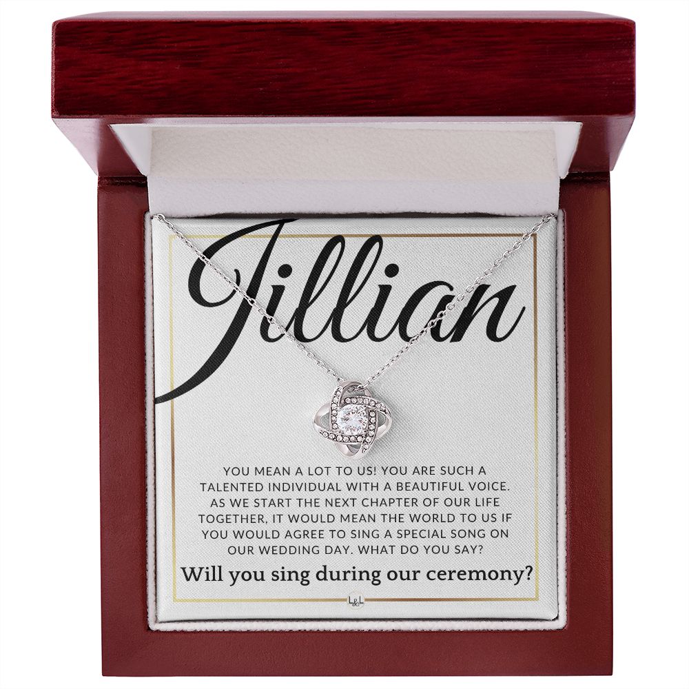 Wedding Ceremony Singer Proposal - Will You Sign At Out Wedding - Custom Name - Elegant White and Gold Wedding Theme