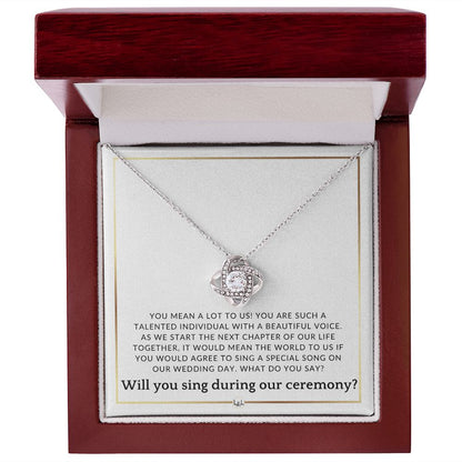 Wedding Ceremony Singer Proposal - Will You Sign At Out Wedding - Elegant White and Gold Wedding Theme - Liliana and Liam