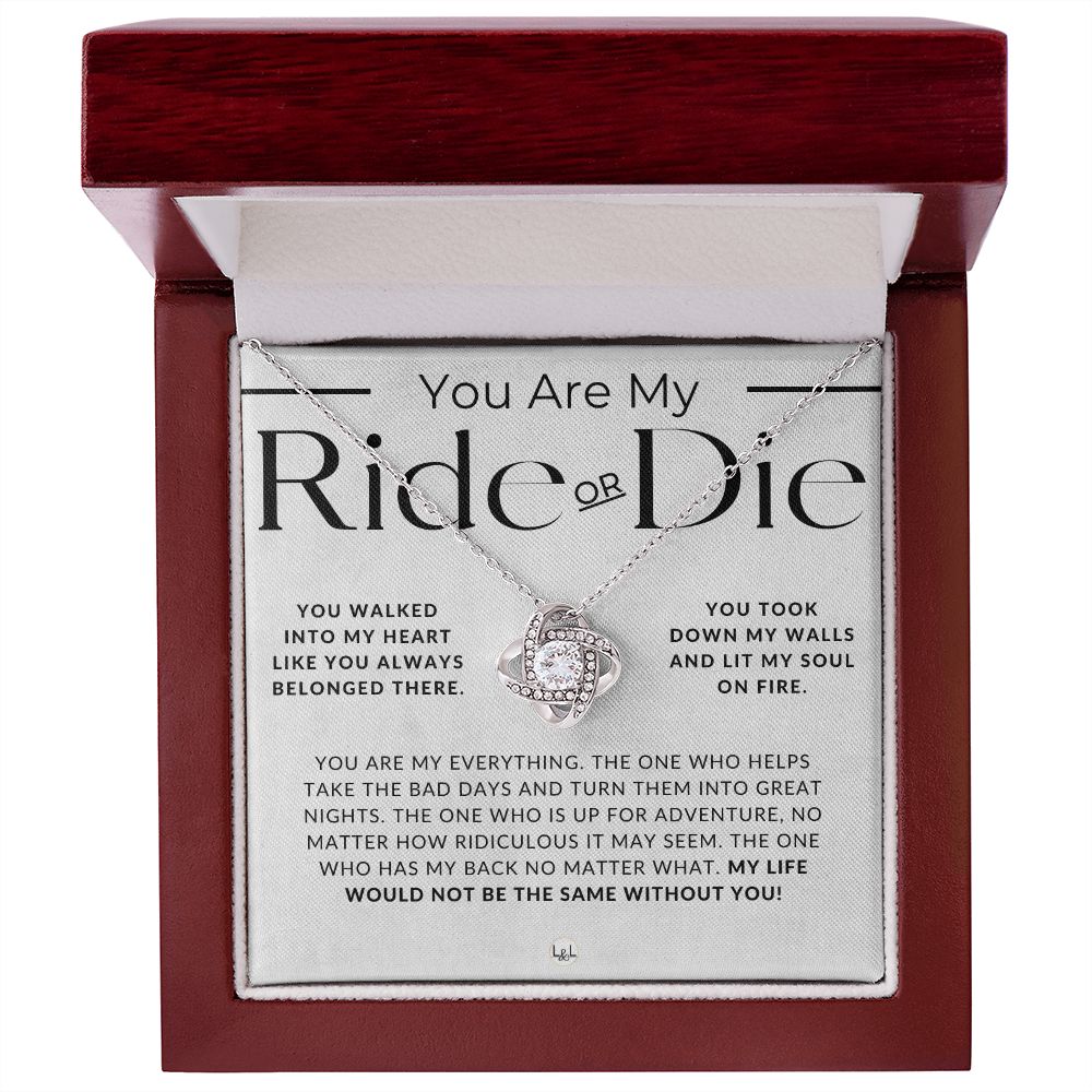 My Ride Or Die - Thoughtful and Romantic Gift for Her - Soulmate Necklace - Christmas, Valentine's, Birthday or Anniversary Gifts