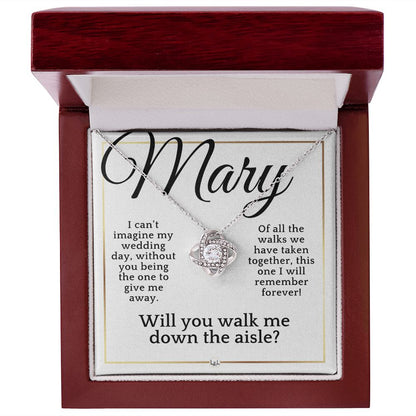 Will You Walk Me Down The Aisle - Give Me Away Proposal - Custom Name - Elegant White and Gold Wedding Theme