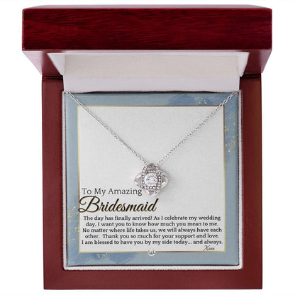 Bridesmaid Gift - On My Wedding Day From Bride - Wedding Party Thank You Jewelry Accessories , Dusty Blue And Gold Wedding Theme - Liliana and Liam