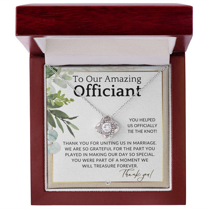 Officiant Gift - Thank You Gift For Wedding Officiant or Pastor - Gratitude and Appreciation , Beach and Destination Wedding Theme - Liliana and Liam