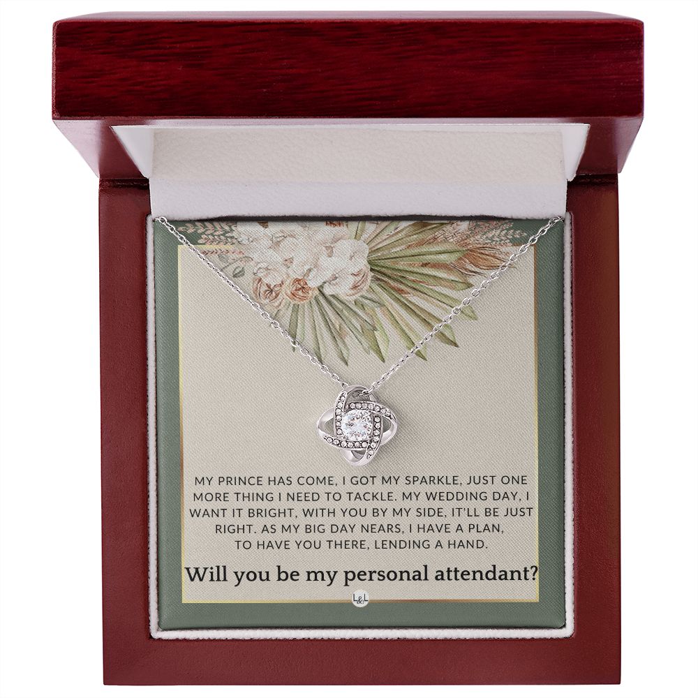 Wedding Personal Attendant Proposal - Will You Be My Helper, Bridal Concierge, Lady in Waiting , Sage Green & Boho Wedding Theme
